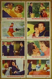 m069 AMERICANIZATION OF EMILY complete set of 8 lobby cards '64 Andrews