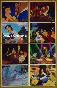 m106 BEAUTY & THE BEAST complete set of 8 lobby cards '91 Walt Disney