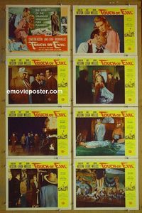 m654 TOUCH OF EVIL complete set of 8 lobby cards '58 Orson Welles, Heston, Leigh