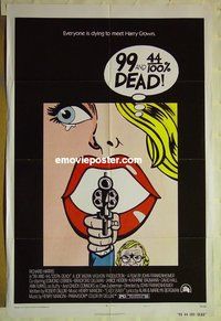r017 99 & 44/100% DEAD one-sheet movie poster '74 Richard Harris