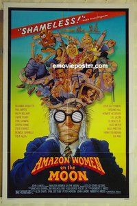 r049 AMAZON WOMEN ON THE MOON one-sheet movie poster '87 Steve Guttenberg