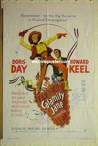 r315 CALAMITY JANE one-sheet movie poster '53 Doris Day, Howard Keel