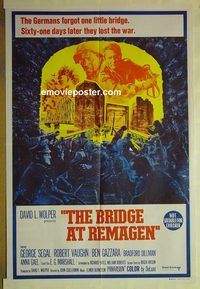 t097 BRIDGE AT REMAGEN Aust one-sheet movie poster '69 George Segal, Vaughn