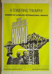 t098 BRIDGE ON THE RIVER KWAI Aust one-sheet movie poster R81 William Holden