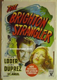 t099 BRIGHTON STRANGLER Aust one-sheet movie poster '44 John Loder