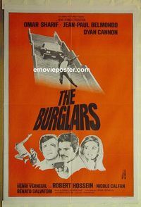 t100 BURGLARS Aust one-sheet movie poster '72 Omar Sharif, Belmondo