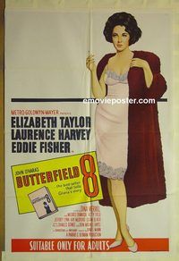 t102 BUTTERFIELD 8 Aust one-sheet movie poster R66 Elizabeth Taylor