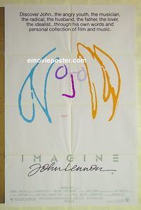 t124 IMAGINE Aust one-sheet movie poster '88 John Lennon artwork!