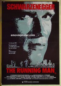 t131 RUNNING MAN Aust one-sheet movie poster '87 Schwarzenegger