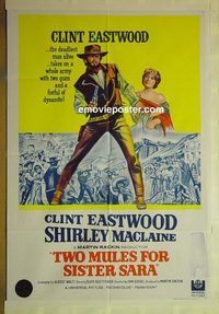 t145 TWO MULES FOR SISTER SARA Aust one-sheet movie poster '70 Eastwood