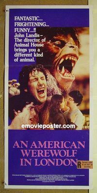 t160 AMERICAN WEREWOLF IN LONDON Australian daybill movie poster '81 Landis