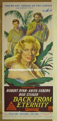 t165 BACK FROM ETERNITY Australian daybill movie poster '56 sexy Ekberg!