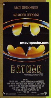 t169 BATMAN Australian daybill movie poster '89 Keaton, Nicholson