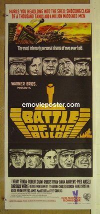 t171 BATTLE OF THE BULGE Australian daybill movie poster '66 Fonda, Shaw