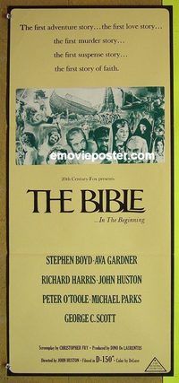 t175 BIBLE Australian daybill movie poster '67 John Huston, Stephen Boyd