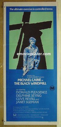 t180 BLACK WINDMILL Australian daybill movie poster '74 Caine, Pleasence