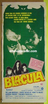 t182 BLACULA Australian daybill movie poster '72 blaxploitation! classic!