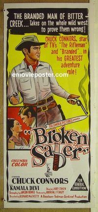 t188 BROKEN SABER Australian daybill movie poster '66 Chuck Connors