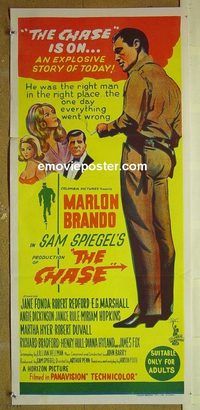 t194 CHASE Australian daybill movie poster '66 Marlon Brando, Jane Fonda