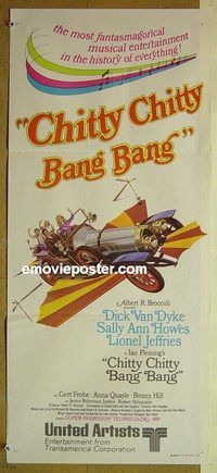 t198 CHITTY CHITTY BANG BANG Australian daybill movie poster '69 Van Dyke
