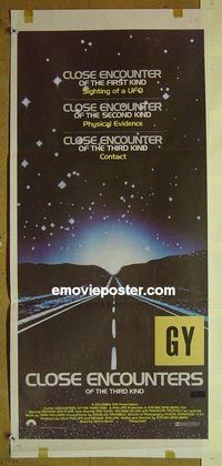 t203 CLOSE ENCOUNTERS OF THE THIRD KIND Australian daybill movie poster '77