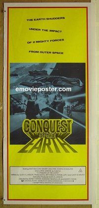 t208 CONQUEST OF THE EARTH Australian daybill movie poster '80 Van Dyke