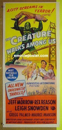 t209 CREATURE WALKS AMONG US Australian daybill movie poster '56 Morrow