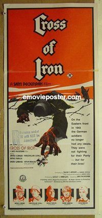 t210 CROSS OF IRON Australian daybill movie poster '77 Sam Peckinpah