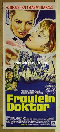 t237 FRAULEIN DOKTOR Australian daybill movie poster '69 Suzy Kendall