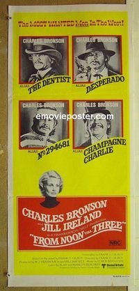 t243 FROM NOON TILL THREE Australian daybill movie poster '76 Bronson