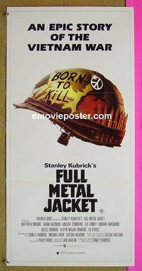 t244 FULL METAL JACKET Australian daybill movie poster '87 Stanley Kubrick