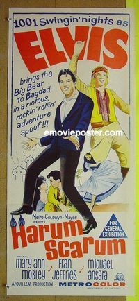 t249 HARUM SCARUM Australian daybill movie poster '65 Elvis Presley