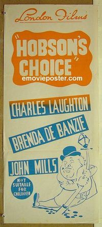 t253 HOBSON'S CHOICE Australian daybill movie poster R60s Charles Laughton