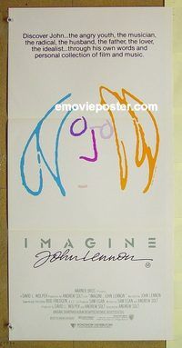 t257 IMAGINE Australian daybill movie poster '88 John Lennon artwork!