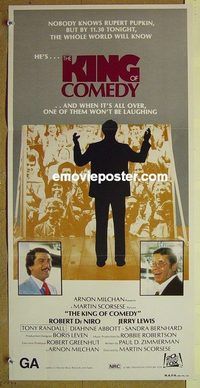 t264 KING OF COMEDY Australian daybill movie poster '83 DeNiro, Scorsese