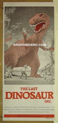 t268 LAST DINOSAUR Australian daybill movie poster '77 prehistoric!