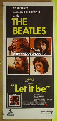 t271 LET IT BE Australian daybill movie poster '70 The Beatles, John Lennon