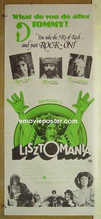 t273 LISZTOMANIA Australian daybill movie poster '75 Ken Russell, Daltrey