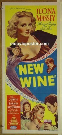 t289 NEW WINE Australian daybill movie poster '41 Ilona Massey, Curtis