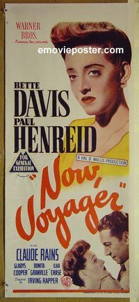 t291 NOW VOYAGER Australian daybill movie poster '42 Bette Davis, Henreid