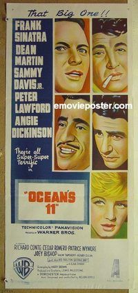 t292 OCEAN'S 11 Australian daybill movie poster '60 classic Rat Pack!
