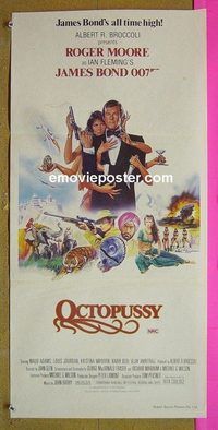 t293 OCTOPUSSY Australian daybill movie poster '83 Moore as James Bond