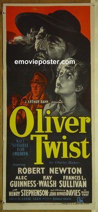 t295 OLIVER TWIST Australian daybill movie poster '51 Alec Guinness