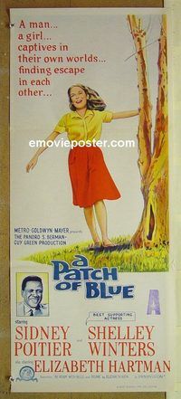 t302 PATCH OF BLUE Australian daybill movie poster '66 Sidney Poitier