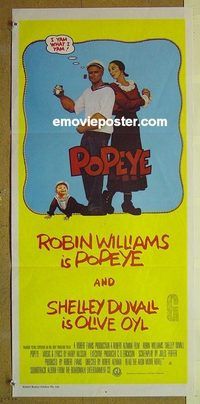 t306 POPEYE Australian daybill movie poster '80 Altman, Robin Williams