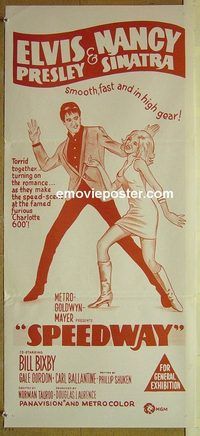t330 SPEEDWAY Australian daybill movie poster R70s Elvis, Nancy Sinatra
