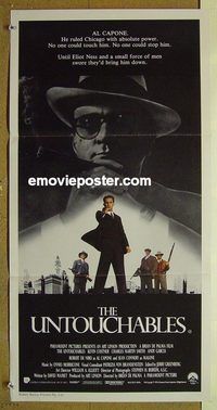 t345 UNTOUCHABLES Australian daybill movie poster '87 Kevin Costner,De Niro