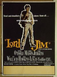 t089 LORD JIM Australian window card movie poster '65 Peter O'Toole, James Mason