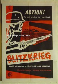 t007 BLITZKRIEG English one-sheet movie poster '59 English WWII!