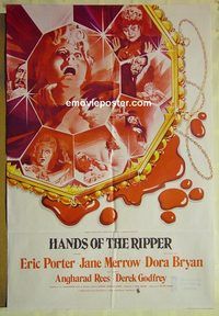 t026 HANDS OF THE RIPPER English one-sheet movie poster '72 Hammer horror!
